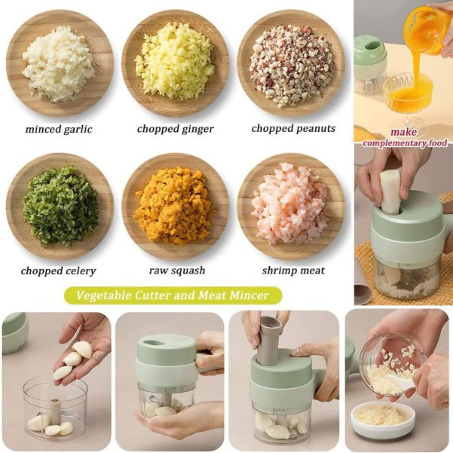 Electric 4-in-1 Food Chopper & Slicer